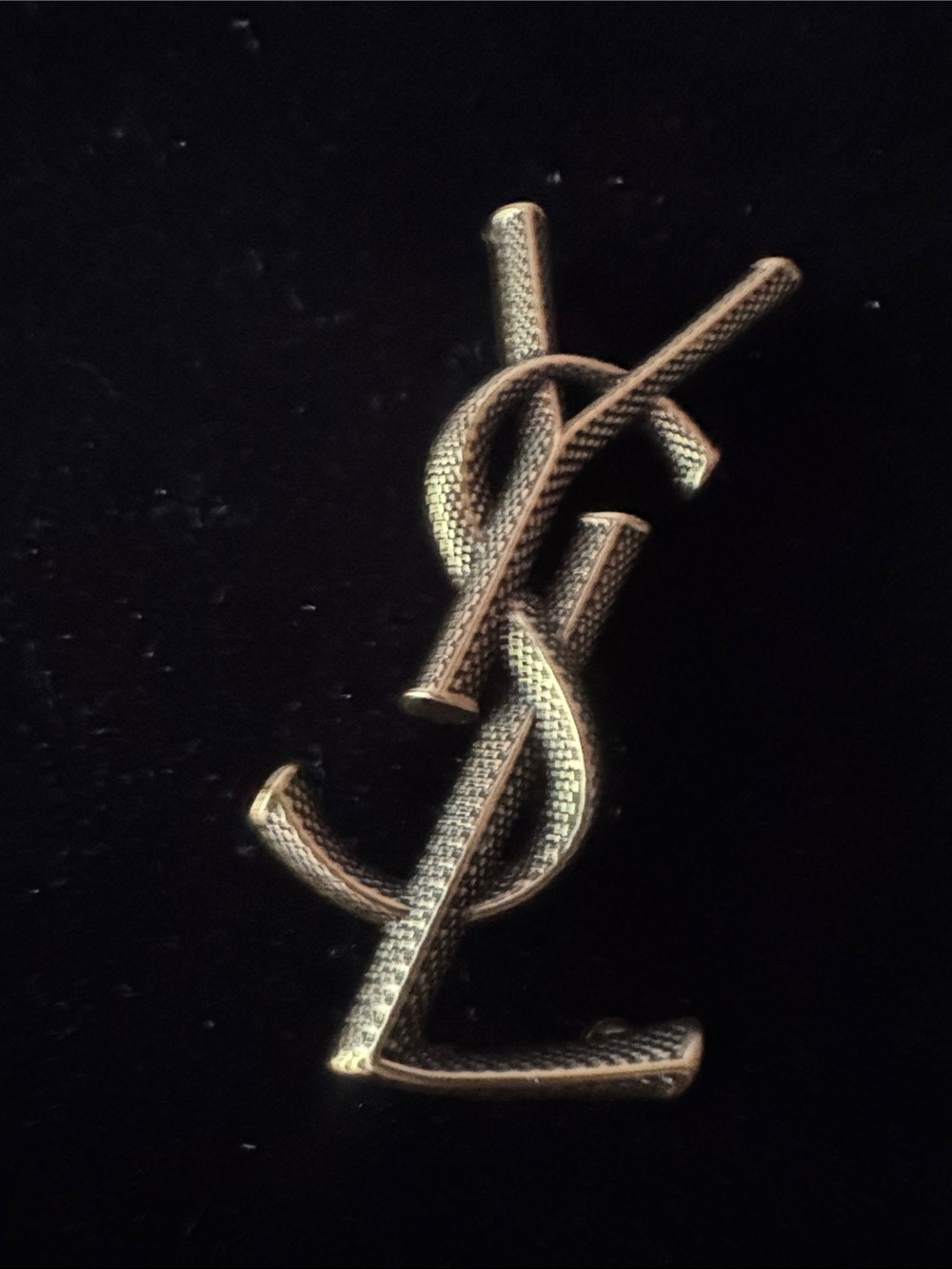 Brooch antique gold tone  Textured signed in the back